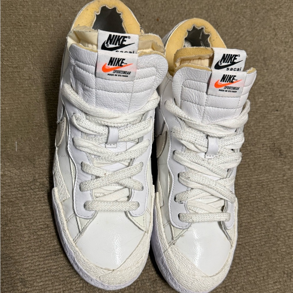 Nike x Sacai Blazer Low with double tongue, double lace, deconstructed details